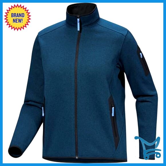 Recycled Fleece Cardigan, Hooded Zipper, Long Sleeve, Durable Midlayer - Picture 6 of 7